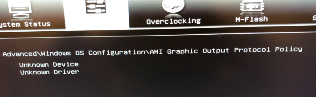 GOP driver verification screenshot