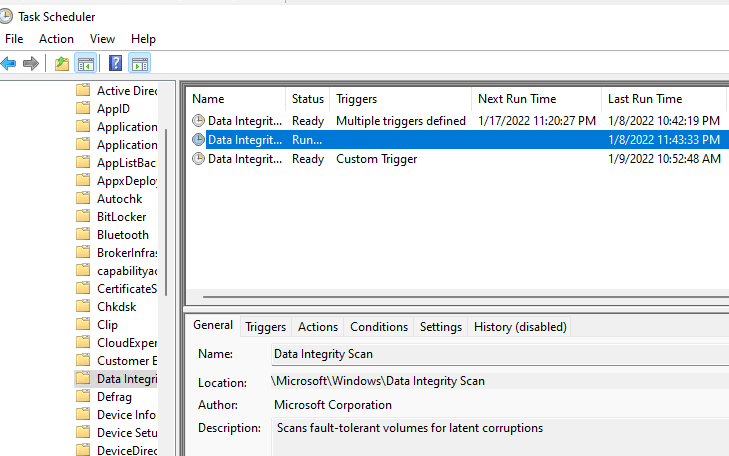 refs with integrity streams data scrubbing task