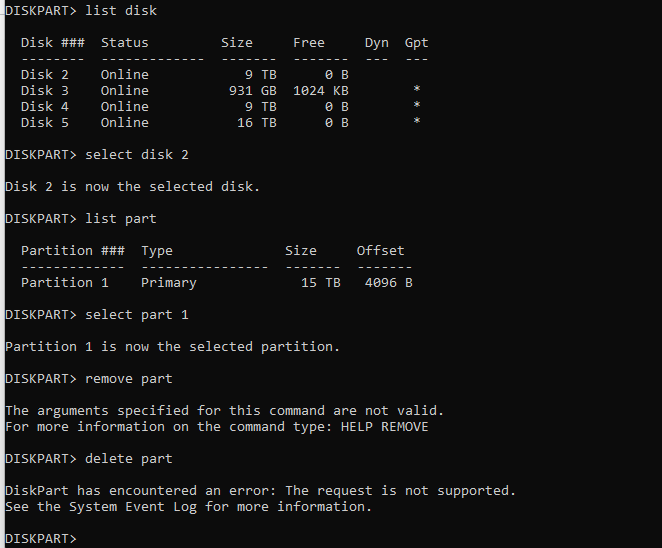 issue with gpt partition