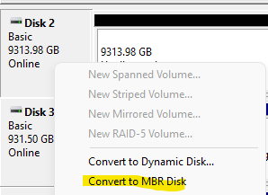 convert to mbr partition