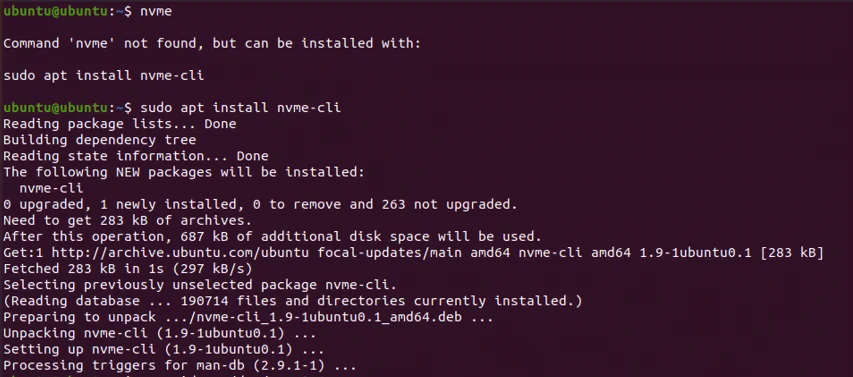 convert nvme to 4KN nvme-cli install