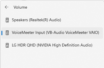 Windows sound output options