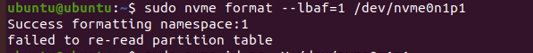 convert nvme to 4KN format